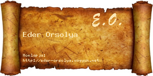 Eder Orsolya névjegykártya